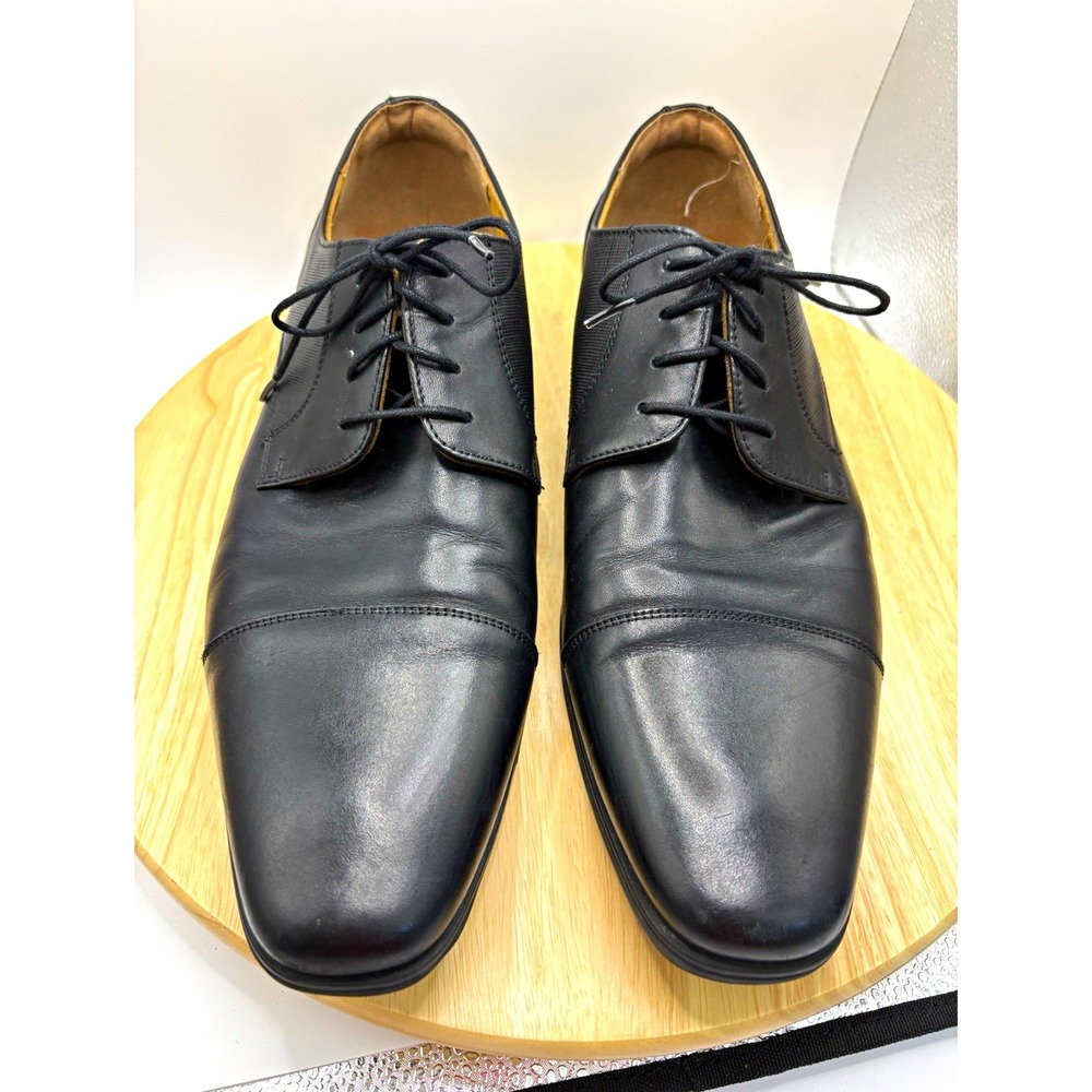 Florsheim Mens Postino Black Leather Cap Toe Oxford Dress Shoes 13 D 11924-001